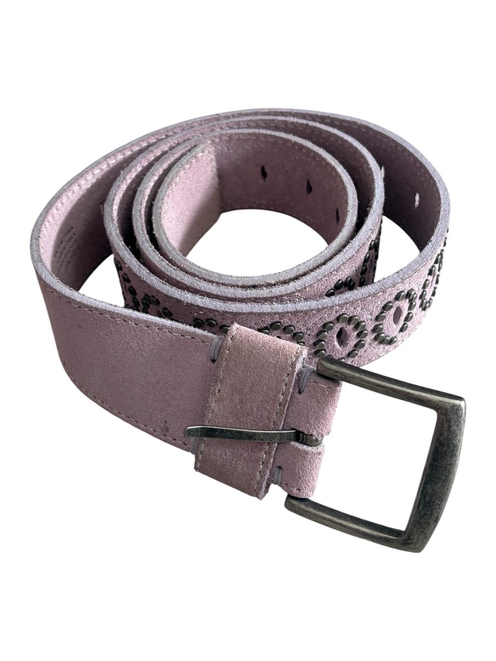 American Eagle Pink Leather Studded Belt Size L Y2K Boho Western Festival
